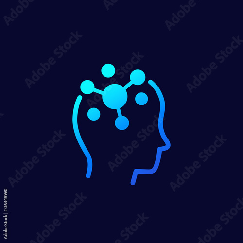 Psychology icon, vector logo design