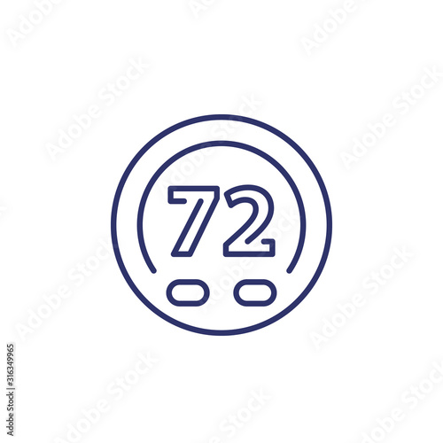 thermostat icon in line design