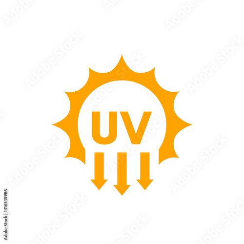 UV radiation, solar ultraviolet light vector icon photo