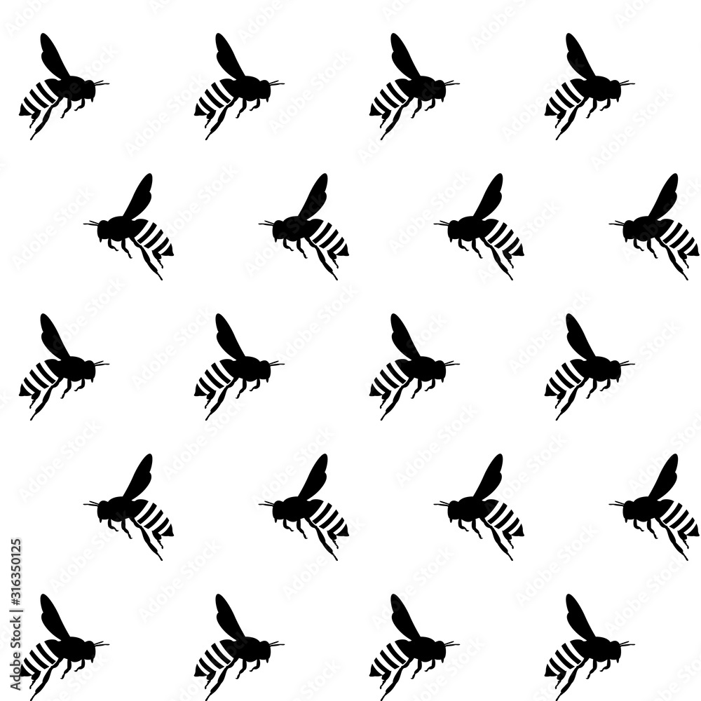 Fototapeta premium honey bee pattern vector Simple modern icon design illustration.