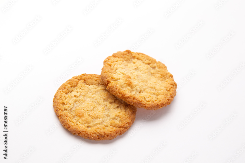 Oatmeal cookies on a white background, food Oatmeal cookies on a white background, food