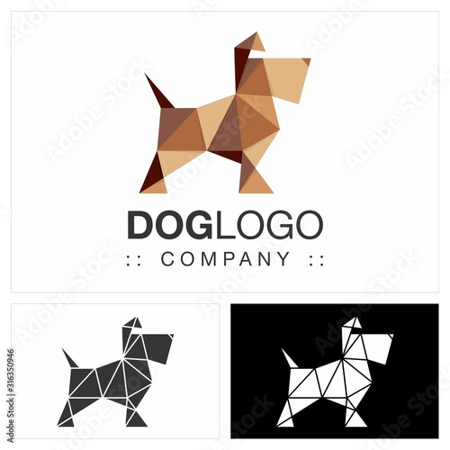 Beautiful Dog (Schnauzer) Vector Symbol Logo. Pet Shop Logotype. Animal logo icon illustration. Elegant Identity Concept Design Idea Template (Branding). 