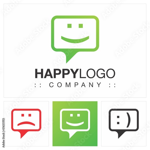 Fotografia Display Smile (Dot, Parenthesis, Happy, Emotion, Monitor) Vector Symbol Company Logo (Logotype)