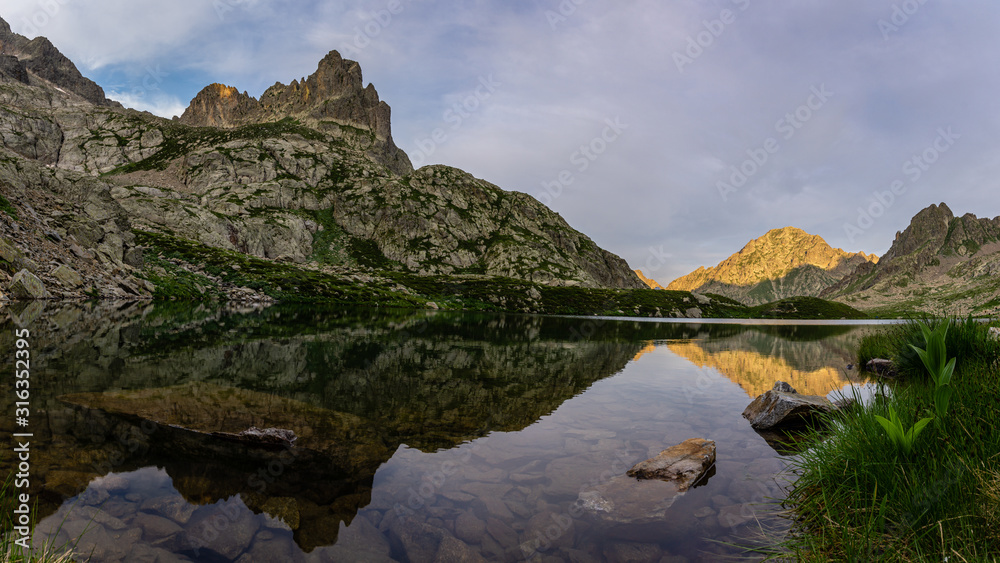 Lac Autier in the French Alps at sunrise