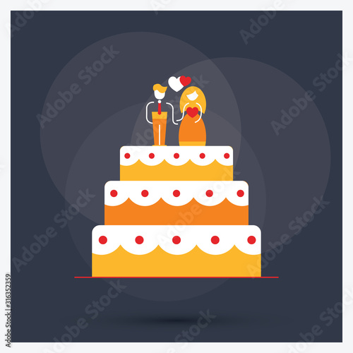  Wedding Cake line icon