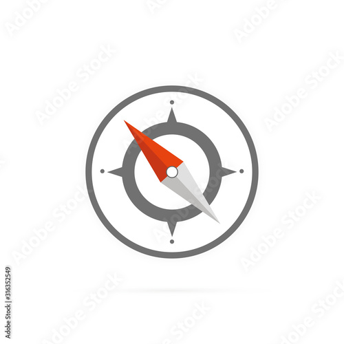 Compass icon isolated on a white background. Travel symbol