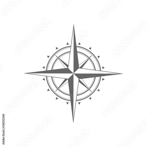Compass icon isolated on a white background. Travel symbol