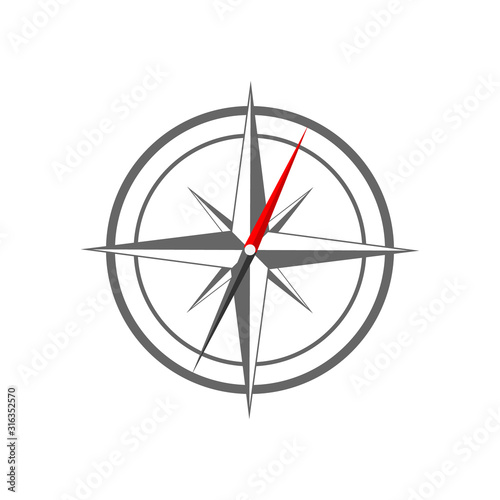 Compass icon isolated on a white background. Travel symbol