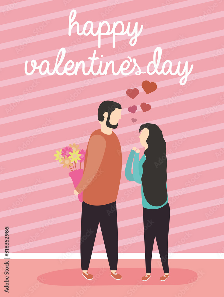 happy valentines day celebration with lovers couple happy valentines day celebration with lovers couple