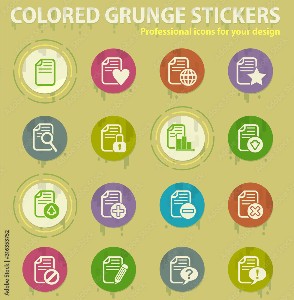 document colored grunge icons