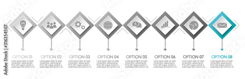 Business infograph with icons - concept of template. Vector