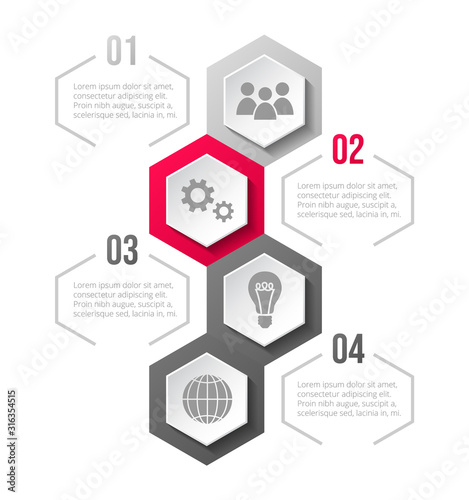 Business infograph with icons - concept of template. Vector