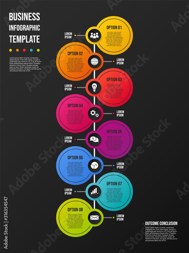 Colorful infographic with business icons. Vector