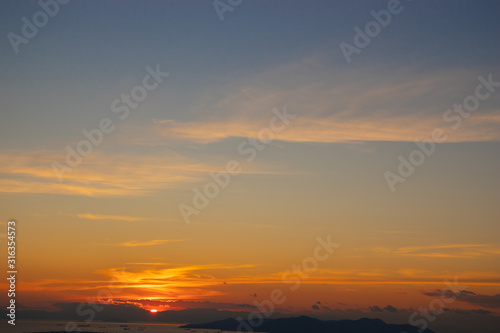 Sunset in Athens on a cloudy sky with a city view from Lycabettus hill