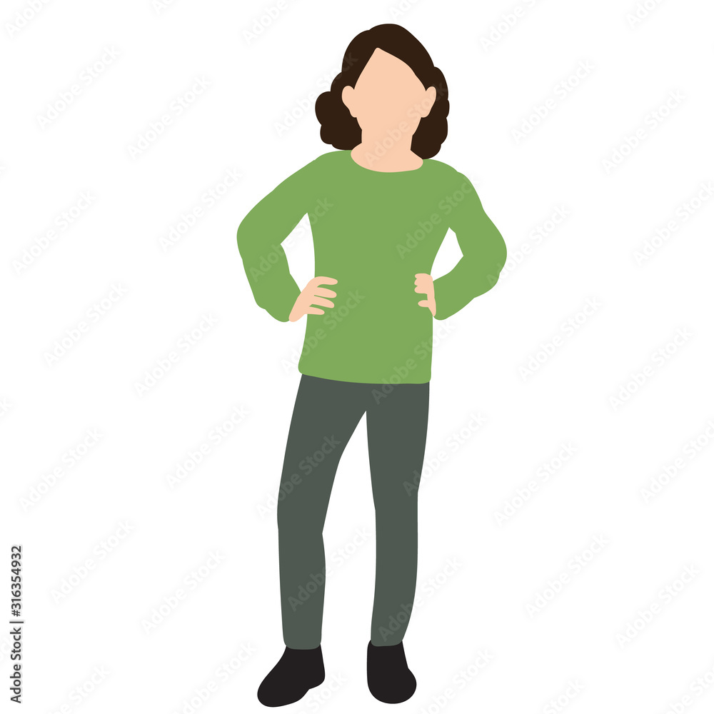 isolated, child girl in a flat style, no face isolated, child girl in a flat style, no face
