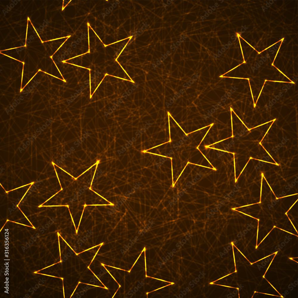 Abstract background with neon stars for design