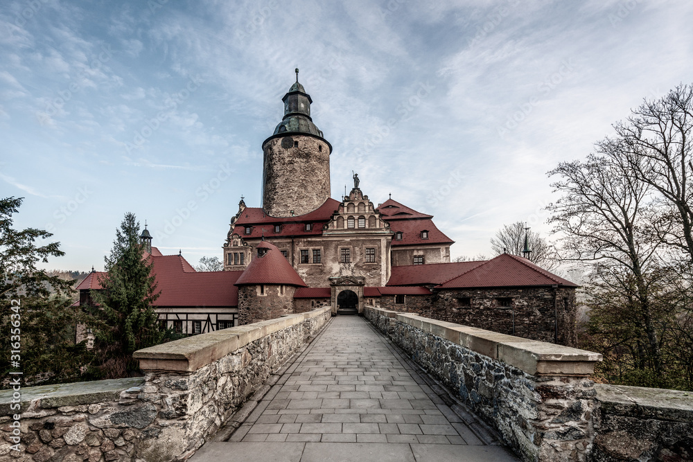 Panoramic view on the castle Czocha, Poland
