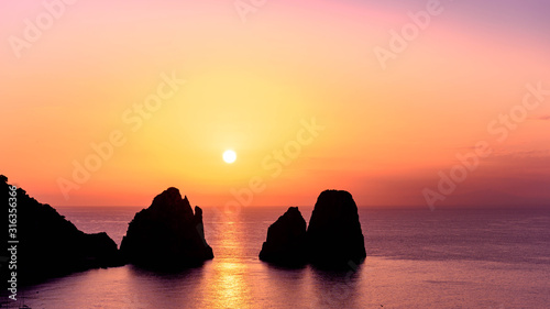 Tableau sur toile sunrise in capri