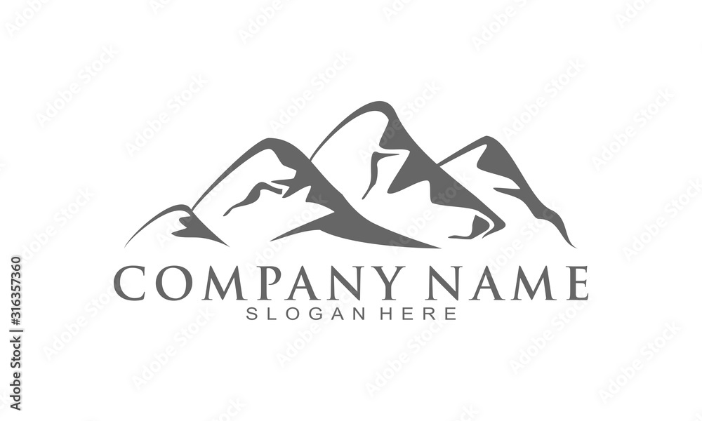 Mountain simple illustration vector logo design Mountain simple illustration vector logo design