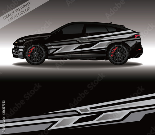 Car wrap decal design vector  custom livery race rally car vehicle sticker and tinting.