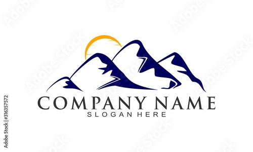 Mountain simple vector logo design