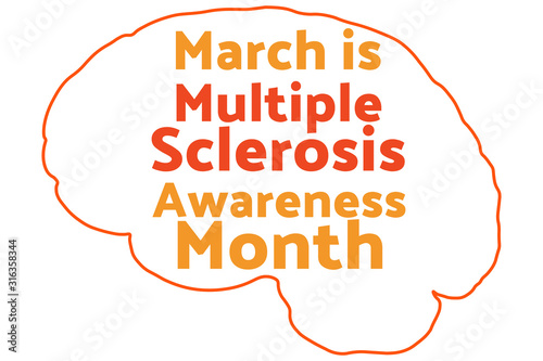 March is Multiple Sclerosis Awareness Month. Template for background, banner, card, poster with text inscription. Vector EPS10 illustration. .