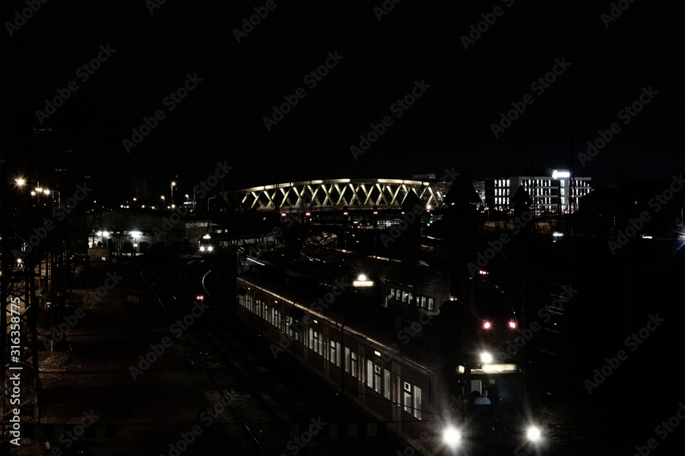 intercity trains in the night