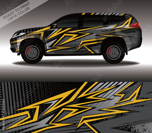 Car wrap decal design vector  custom livery race rally car vehicle sticker and tinting.