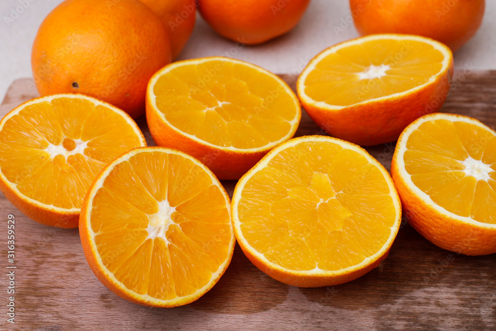 Fototapeta premium How to make a fresh orange juice. Step by step, tutorial.