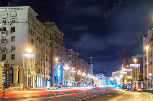 night view of Tverskaya street, Russia