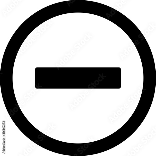 Minus icon isolated on background