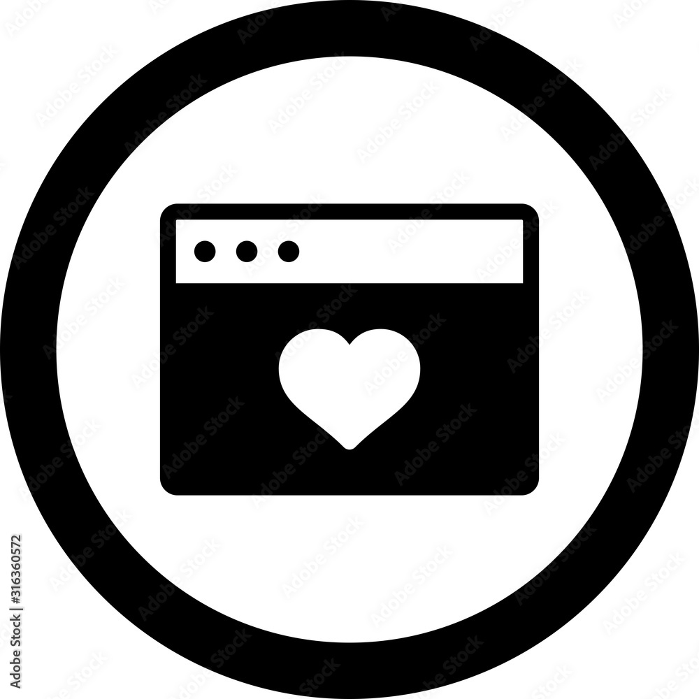 Heart Browser icon isolated on background Heart Browser icon isolated on background