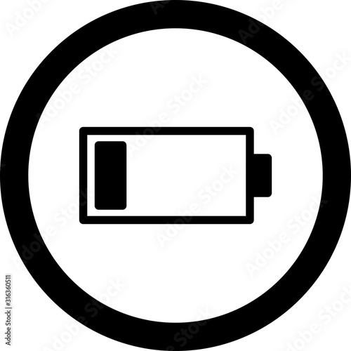 Battery Low icon isolated on background