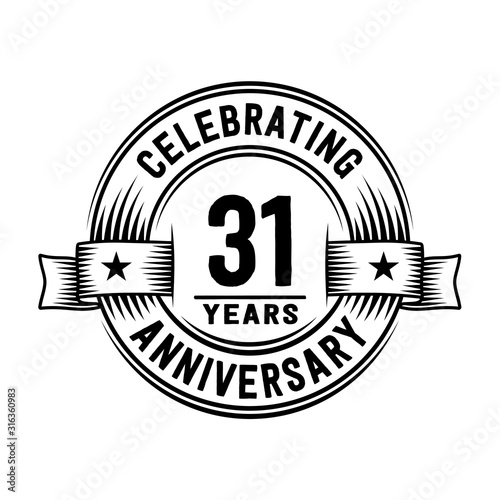 31 years anniversary celebration logotype. Vector and illustration.