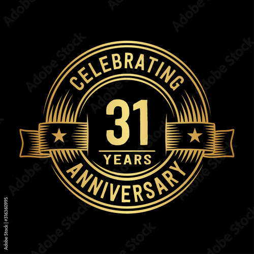 31 years anniversary celebration logotype. Vector and illustration.