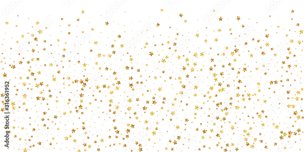 Gold stars random luxury sparkling confetti. Scatt