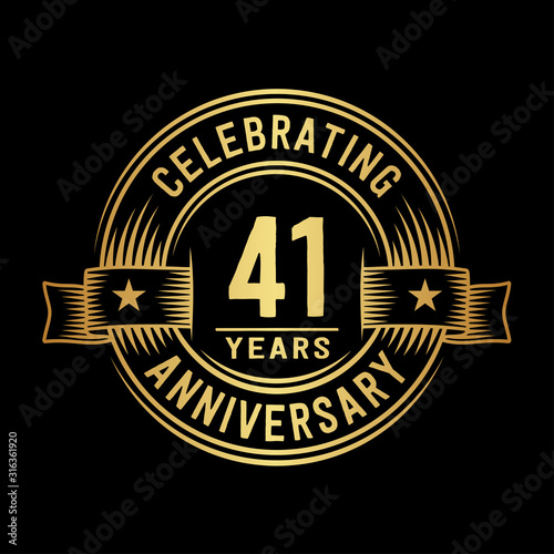 41 years anniversary celebration logotype. Vector and illustration.