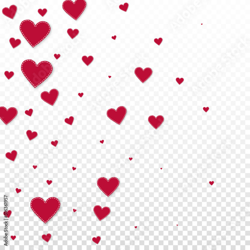 Red heart love confettis. Valentine's day gradient