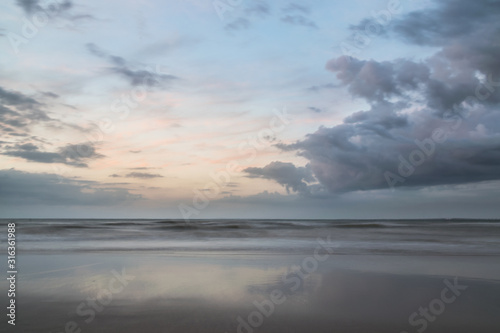 Beauty Evening Sunrise at a beach in Holland