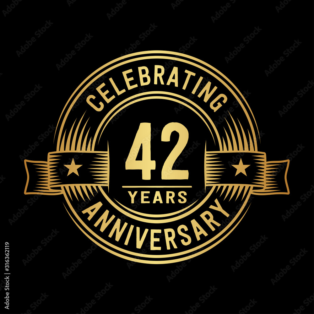 Fototapeta premium 42 years anniversary celebration logotype. Vector and illustration.