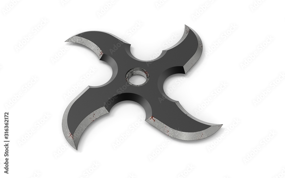 Obraz premium 3d illustration of ninja shuriken isolated on white