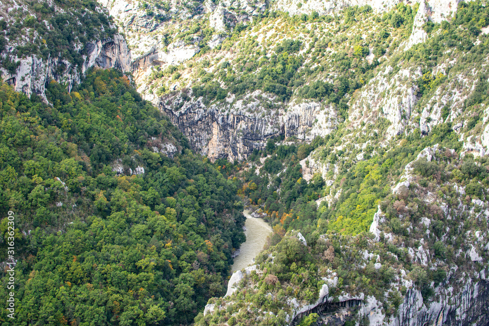 View to Verdon Gorge from the Mescla balconies, France View to Verdon Gorge from the Mescla balconies, France