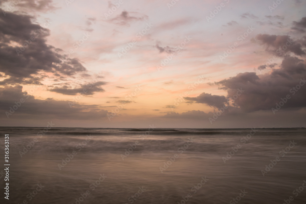 Beauty Evening Sunrise at a beach in Holland