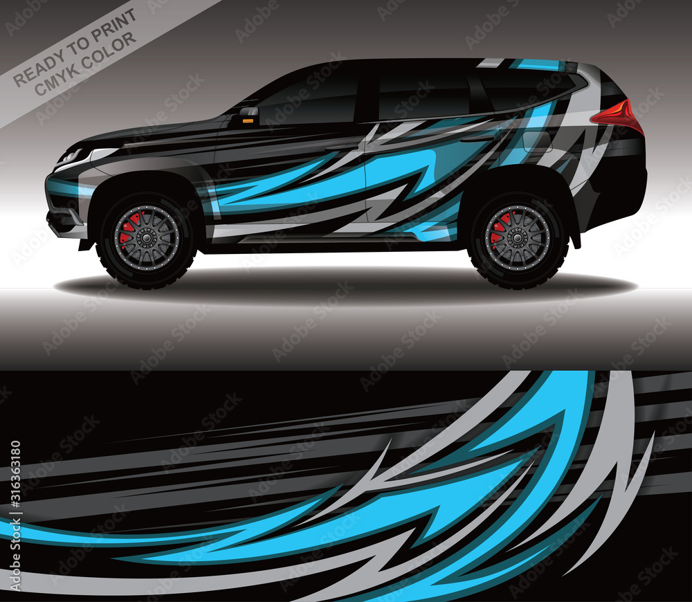 Car wrap decal design vector, custom livery race rally car vehicle sticker and tinting. Car wrap decal design vector, custom livery race rally car vehicle sticker and tinting.