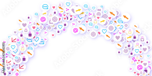 Social media marketing, Communication concept.