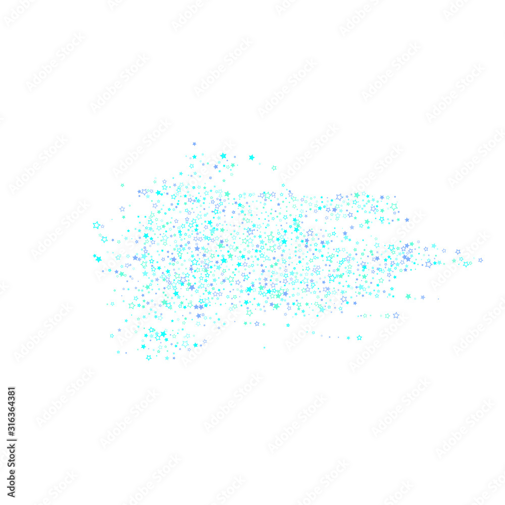 Naklejka premium Blue, cyan, turquoise glitter stars confetti