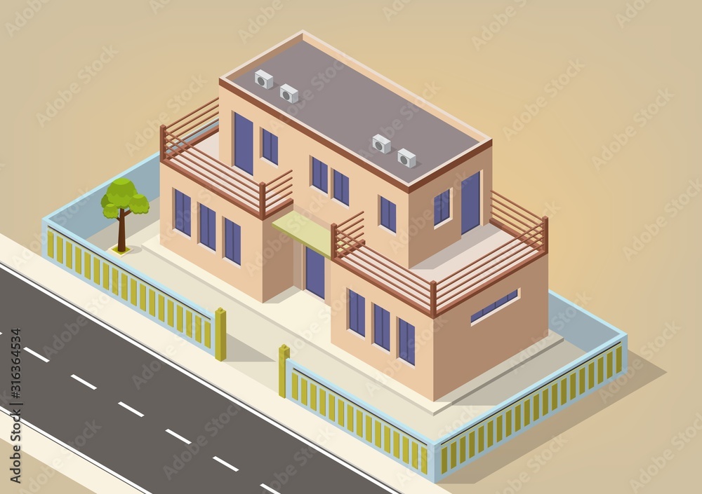 Fototapeta premium vector isometric modern house