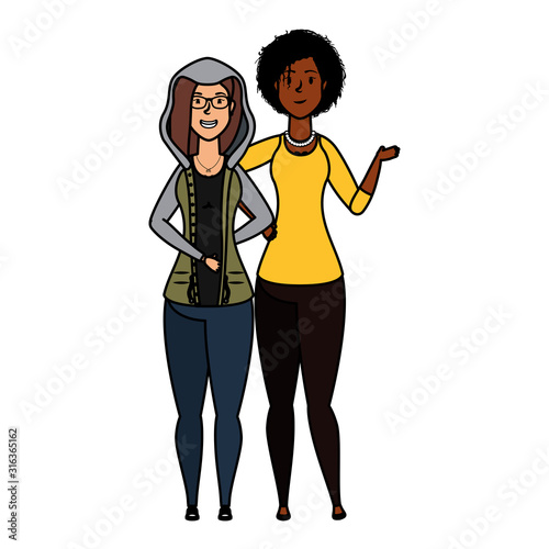 young interracial girls avatars characters