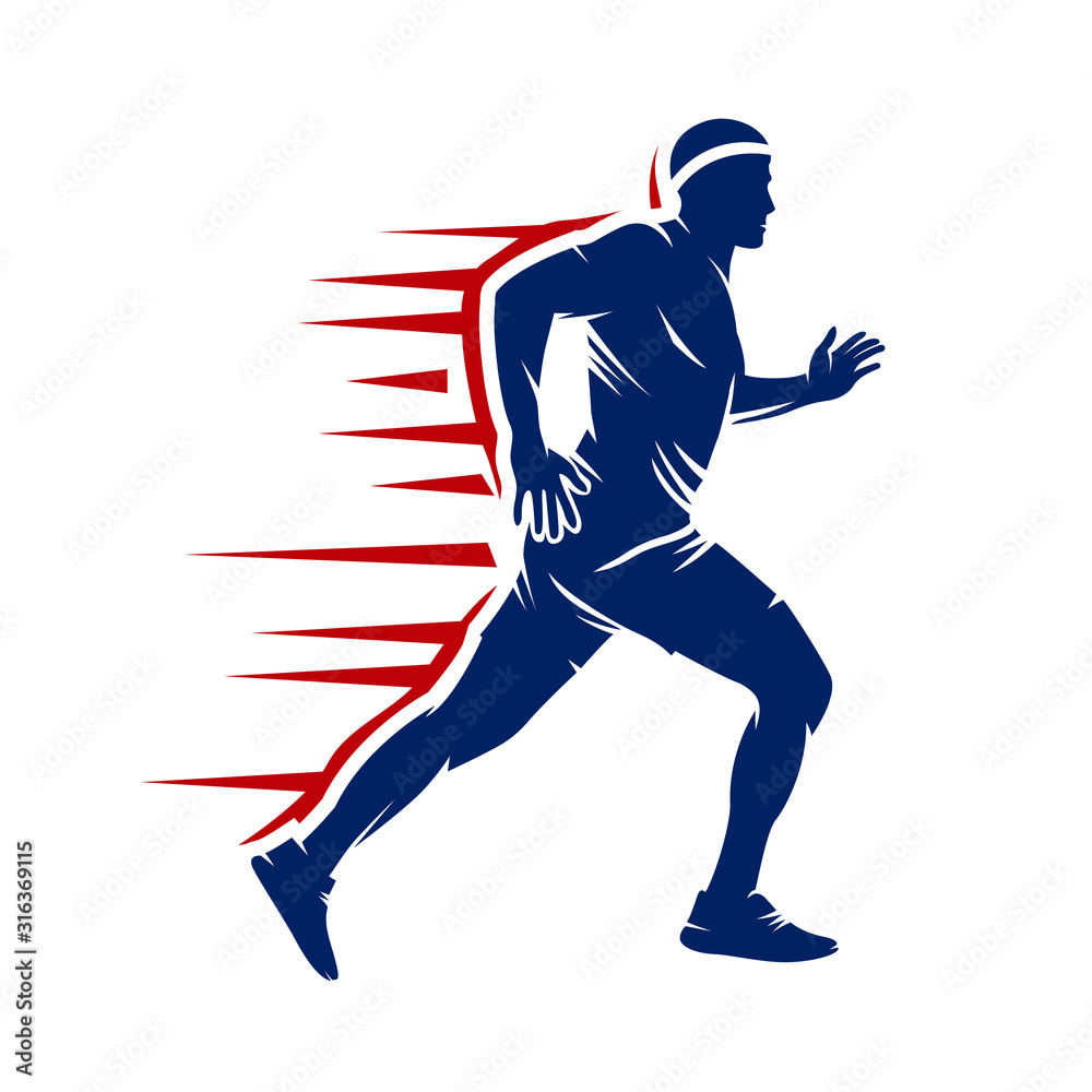 Running Logo Design, Marathon Logo, Running Club,Vector Illustration.