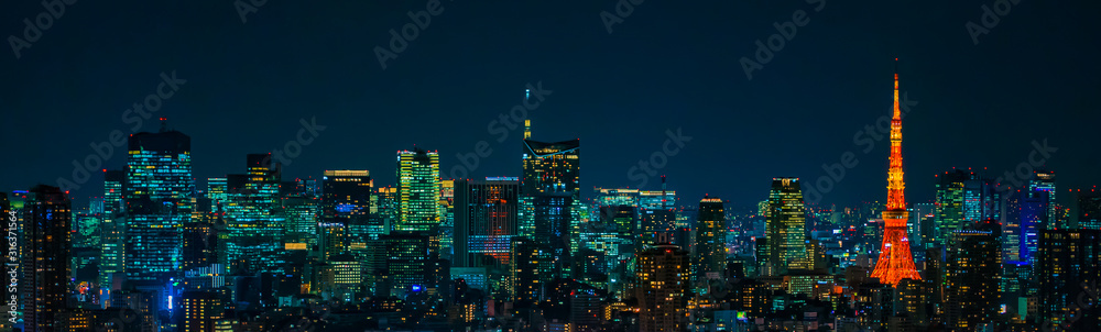 東京都市風景 夜景 ~Night View of Tokyo Japan~ skyscraper